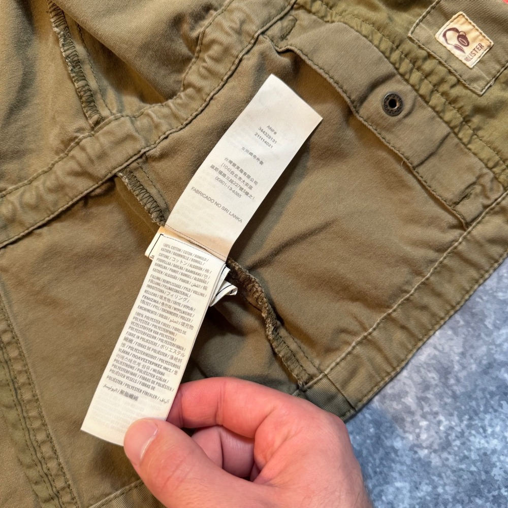 Y2K Hollister Military Utility Jacket Women Medium Olive Green Cotton Full Zip M - Picture 4 of 6
